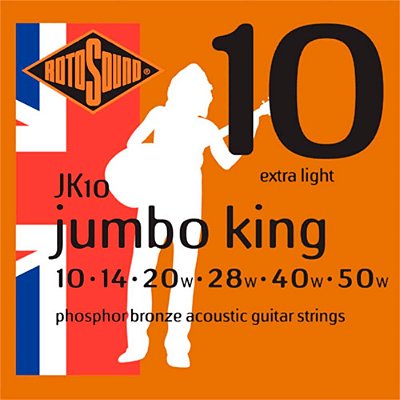 Encordoamento Rotosound JK10 Jumbo King 010/050 para Violão