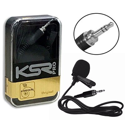 Microfone de Lapela KSR Pro LT-1 Estéreo com Fio