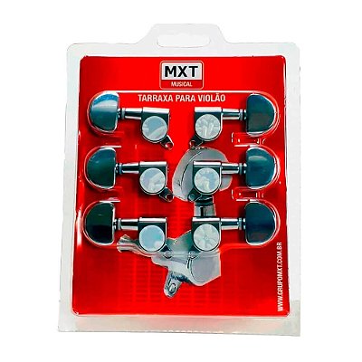 Tarraxa Blindada MXT 3+3 para violão Aço
