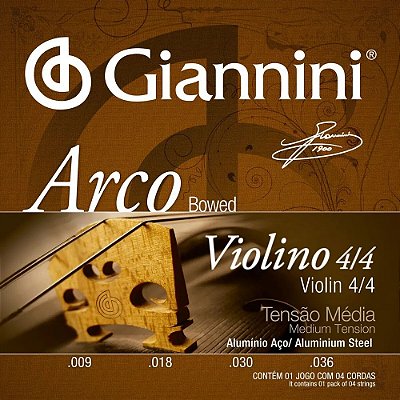Encordoamento Giannini GEAVVA 009/036 Alumínio para Violino