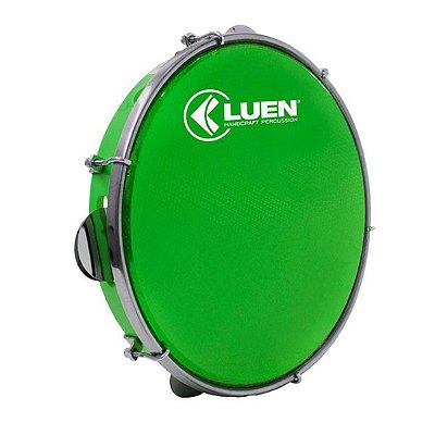 Pandeiro Luen Percussion 10 Aro ABS Pele Holográfica Verde