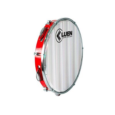 Pandeiro Luen Percussion 10 ABS Vermelho Pele Holográfica