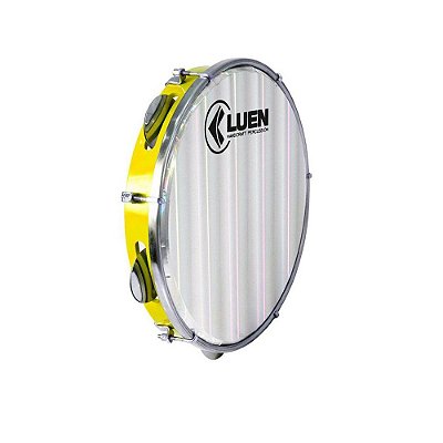 Pandeiro Luen Percussion 10 ABS Amarelo Pele Holográfica