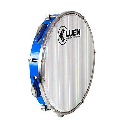 Pandeiro Luen Percussion 10 Aro ABS Azul Pele Holográfica