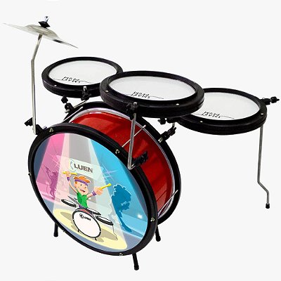 Bateria Infantil Luen Percussion Smart Drum Vermelha