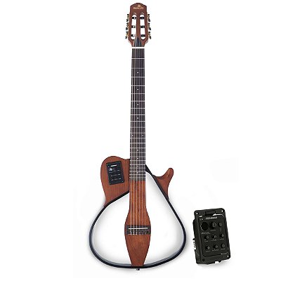 Violão Elétrico Marquês VN-18 Flat Vazado Ativo Castanho