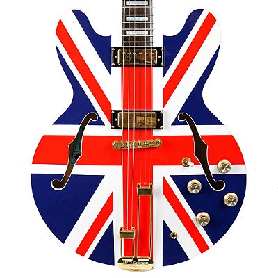 Guitarra Semi-Acústica Epiphone Sheraton Union Jack com Case