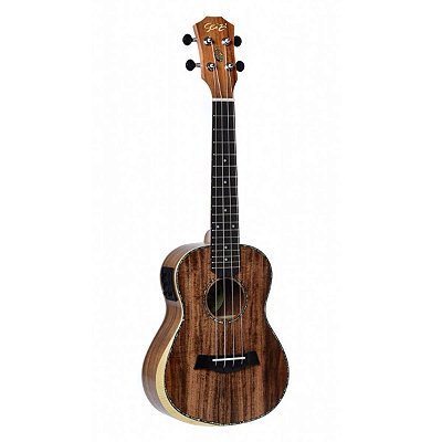 Ukulele Eletro-Acústico Seizi Kauai Concert Koa com Bag