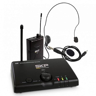 Microfone Sem Fio SKP UHF Mini-V Head Set Cabeça