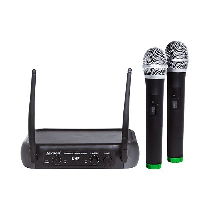Microfone Duplo Dinâmico Lexsen LM-258U UHF Sem Fio