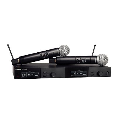 Sistema sem fio duplo com 2 microfones de mao SLXD2/SM58 - SLXD24D/SM58-G58 - Shure