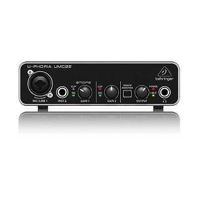 Interface De Áudio Behringer U-phoria Umc22 Midas USB