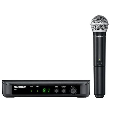 Microfone de Mão Dinâmico Shure BLX24BRPG58-M15 Sem Fio