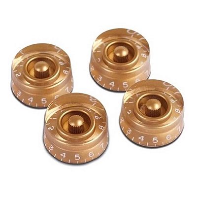 Kit com 4 Knobs Speed Redondo Gibson PRSK020 Dourado
