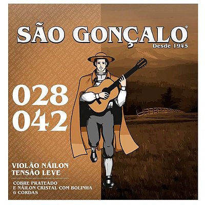 Encordoamento São Gonçalo .028/.042 Nylon Leve Para Violão