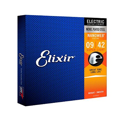 Encordoamento Elixir 12002 009/0.42 Super Leve para Guitarra
