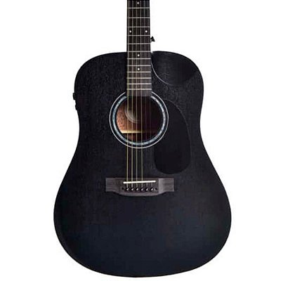 Violão Elétrico Seizi Neo Akira Half Cutaway Mirai Open Pore Black