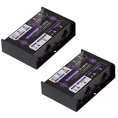 Kit com 2 Direct Box Waldman DI-2PS Passivo DuoPass 2 Canais