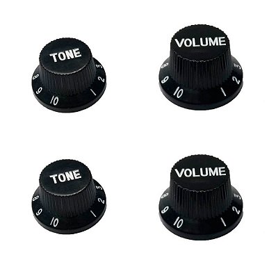 Kit Knobs Andaluz KP Preto Volume e Tone