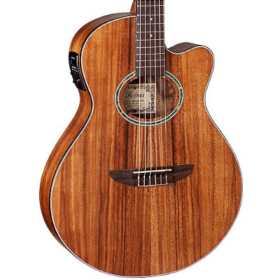 Violão Elétrico Hofma HMN288 Flat Nylon Satin Teca Natural
