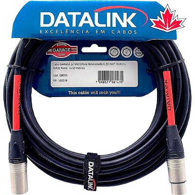 Cabo Datalink Garage XLR/XLR 10m para Microfone