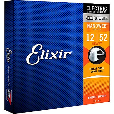 Encordoamento Elixir 12152 012 Nanoweb Pesada para Guitarra