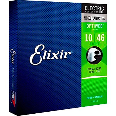 Encordoamento Elixir 19052 .010 Optiweb Leve para Guitarra