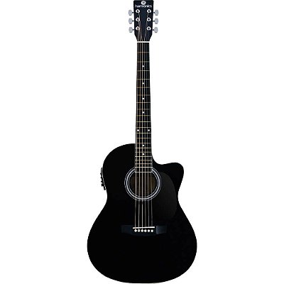 Violão Elétrico Harmonics GE21 Cutaway Aço Preto