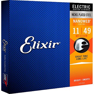 Encordoamento Elixir 12102 .011 Nanoweb para Guitarra