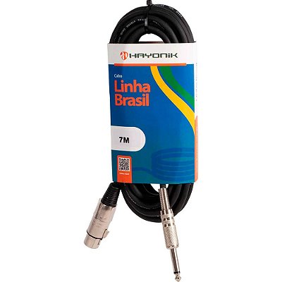 Cabo Hayonik Linha Brasil XLR/P10 7m para Microfone