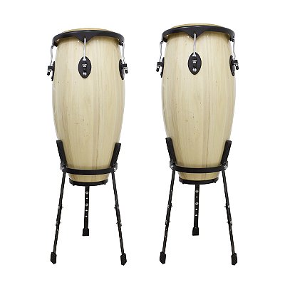 Par De Congas 11 E 12 Natural Com Suporte New York