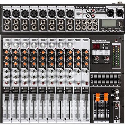 Mesa de Som Soundcraft SX1202FX 12 Canais USB Preta