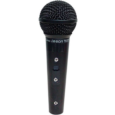 Microfone Leson Com Fio Profissional Sm58 P4 Bk Preto Fosco Impedância Alta, Acompanha Cabo