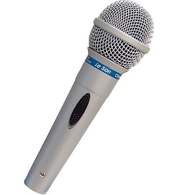 Microfone Leson Profissional Com Fio 5 Metros Mc-200 Prata
