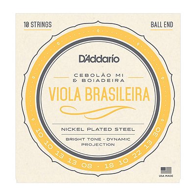 Encordoamento D'addario De Aço Para Viola Brasileira Ej82c - Cebolão Mi / Boiadeira