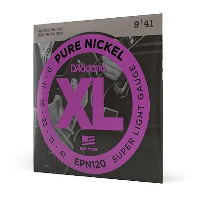 Encordoamento Guitarra 09-41 D Addario XL Pure Nickel EPN120