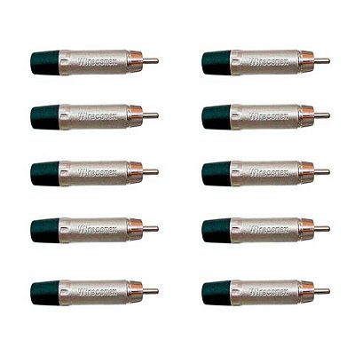 Kit Plug Rca Macho Nickel Plt Wc 1212 Ml Bk Ni (10un) Wireconex - Pç / 10
