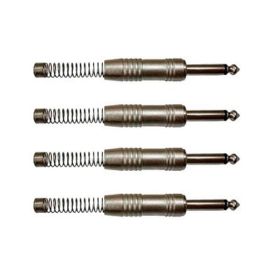 Kit Plug P10 1/4 Ts Metal Nickel C/mola Wc 244/ts (4un) Wireconex - Pç / 4