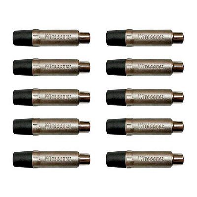 Kit Plug Rca Fêmea Nickel Plt Wc 1222 Fl Bk Ni (10un) Wireconex - Pç / 10