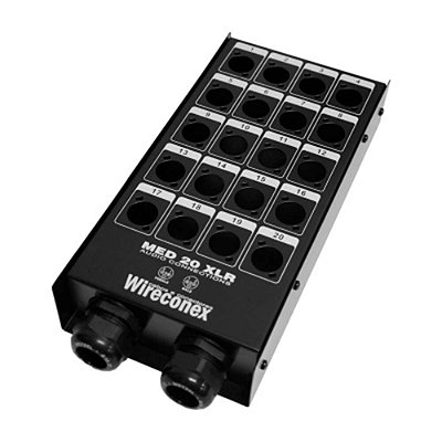 Painel 20 Vias Com Furações Xlr Sem Conectores E 2 Prensa Cabos De Nylon Wireconex Med2 20 2s