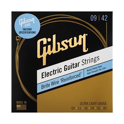 Encordoamento Gibson SEG BWR9 Brite Wire .009 para Guitarra