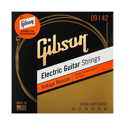 Encordoamento Gibson SEG HVR9 Vintage .009 para Guitarra