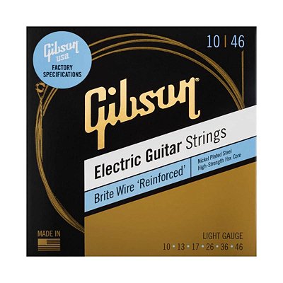 Encordoamento Gibson SEG BWR10 Brite Wire .010 para Guitarra