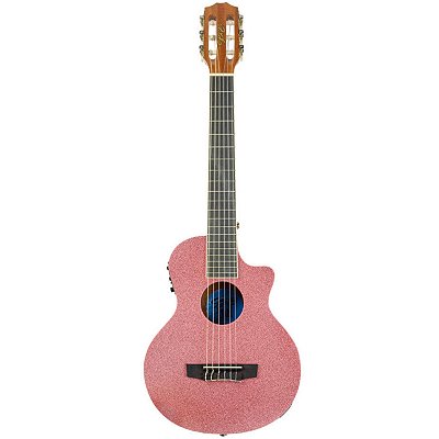 Violão Elétrico Seizi Fun Panda Nylon Rose Gold Sparkle