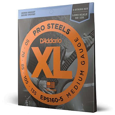 Encordoamento D'Addario EPS160-5 XLProSteels 0.50 Baixo 5C