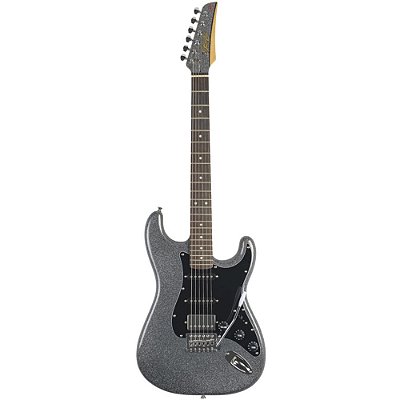 Guitarra Seizi Fun Katana Musashi Grey Sparkle Escudo Preto