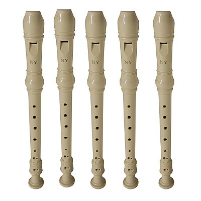 Kit com 5 Flautas Doce Germânica Fl 20g New York