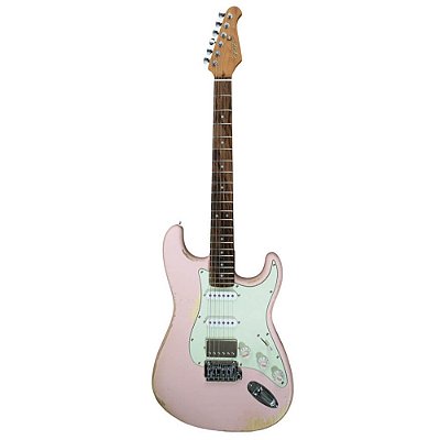 Guitarra Seizi Vintage Budokan HSS Relic Shell Pink