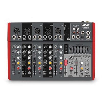 Mesa de Som Analógica Novik Neo NVK-802BT 8 Canais 110/220v