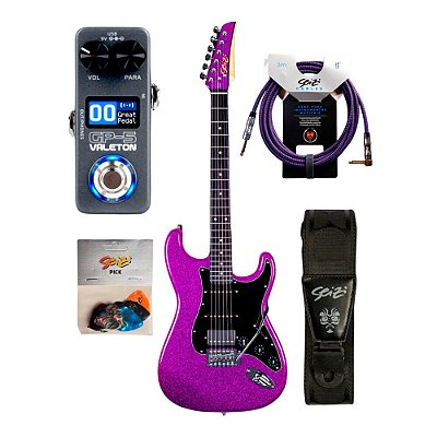 Kit Guitarra Seizi Fun Katana Musashi HSS Dark Purple Sparkle